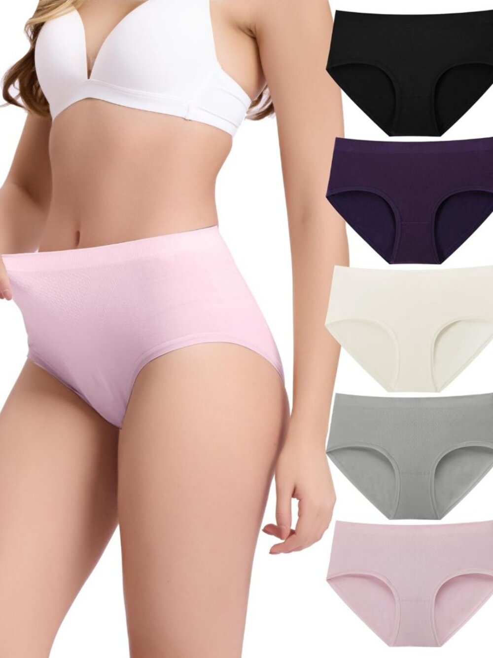 High-Waisted Bamboo Cool Seamless Briefs for Women - Soft, Comfortable Underwear
